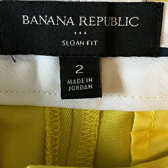 Banana Republic Sloan Crop Ankle Length Pants Slacks in Lively Chartreuse New 2 - Picture 8 of 15